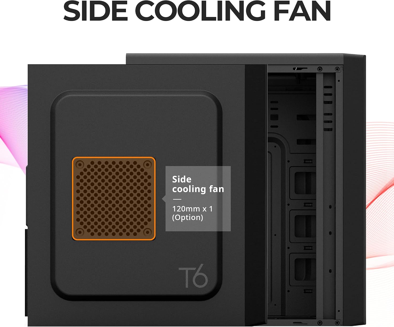 Zalman T6 ATX Mid Tower Computer PC Case, Pre-Installed 120mm Fan, 5.25 ODD, USB 3.0, Patterned Mesh Design, mATX ITX for Gaming Workstation, Black
