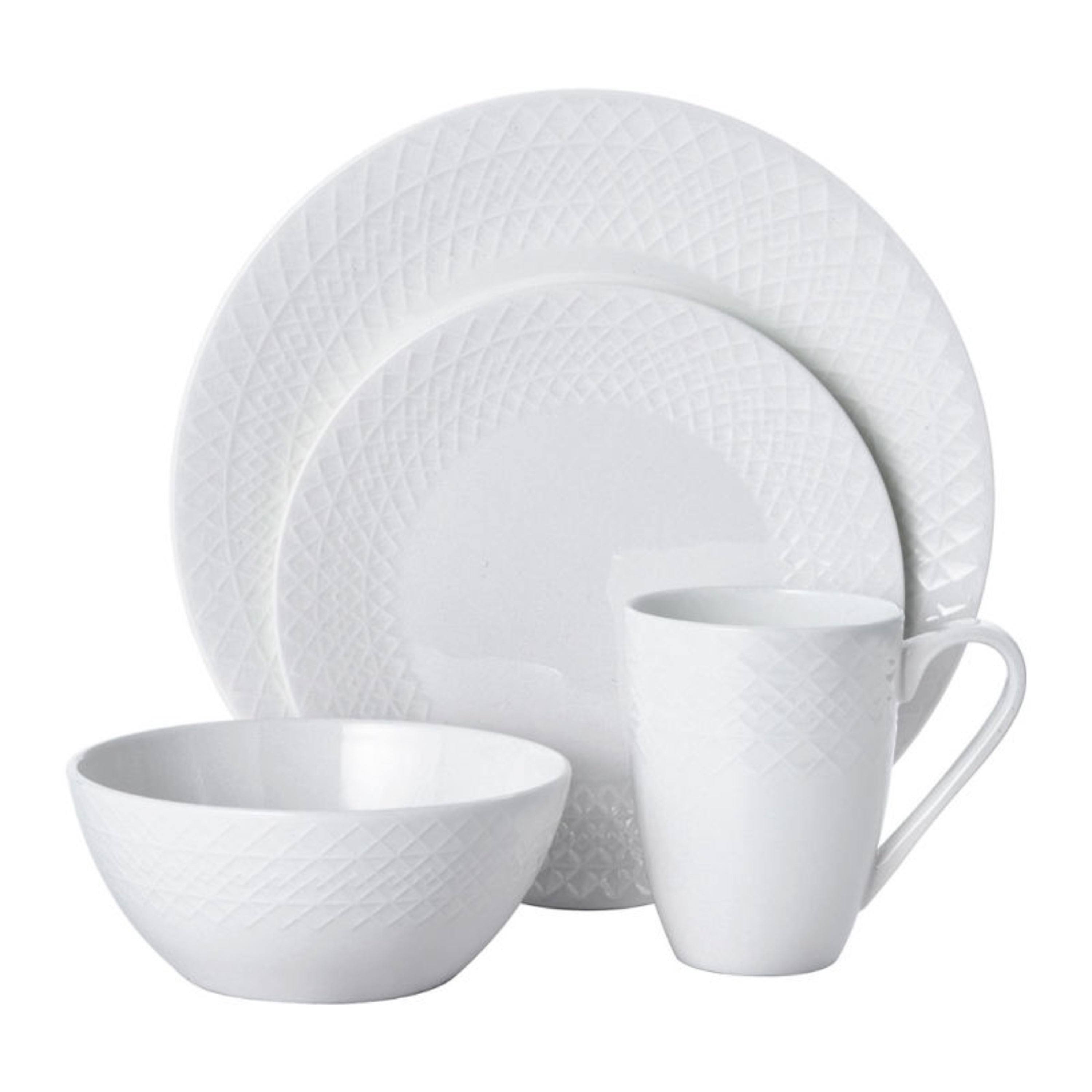 Mikasa Jenna 16 Piece Dinnerware Set, Service for 4 - White