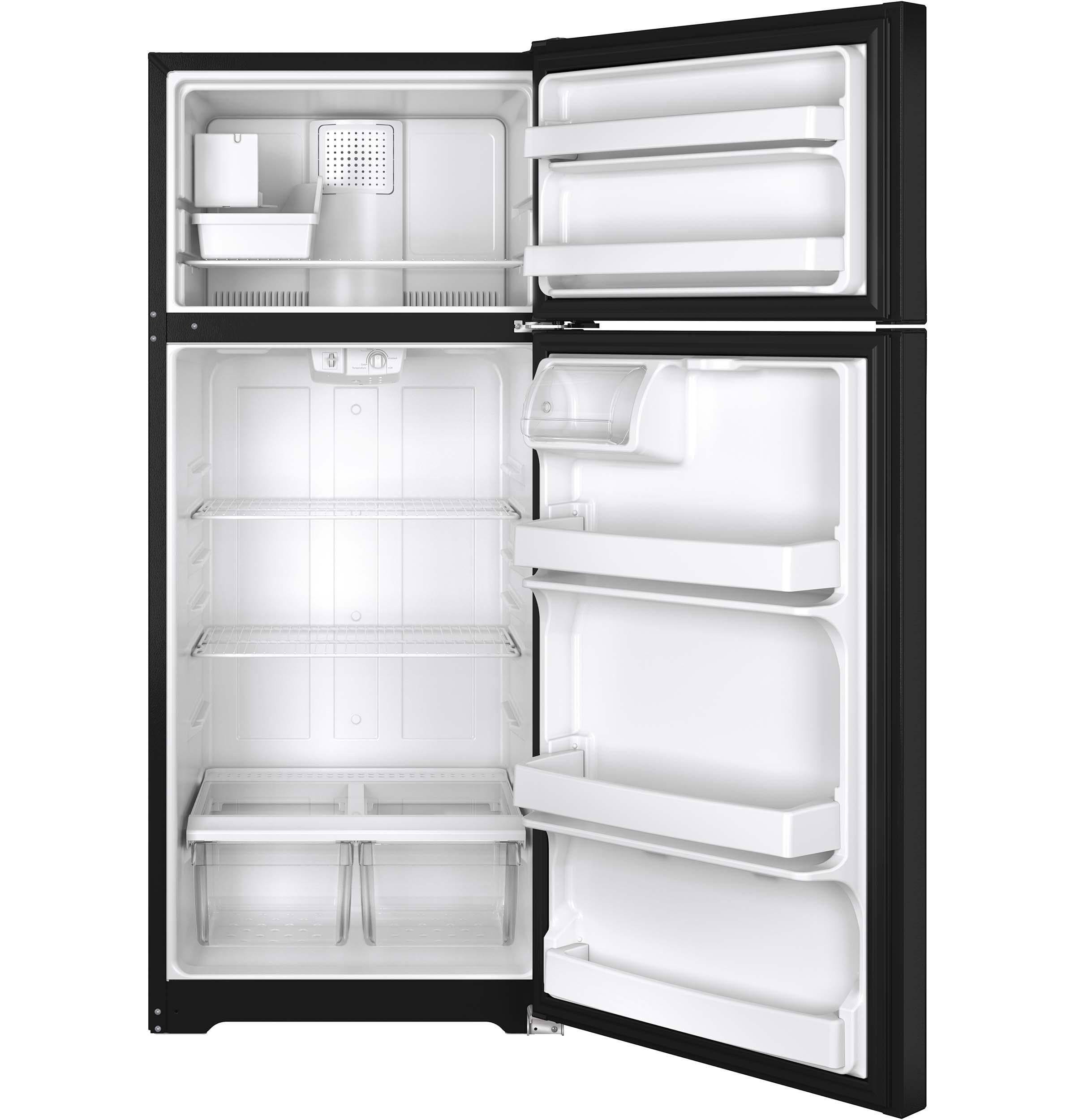 GE Energy Star Top-freezer Refrigerator Black | 17.5 Cu. ft.