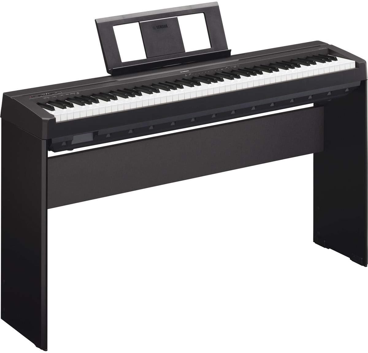 Yamaha P-45 Compact 88-Key Portable Digital Piano + Keyboard Stand + Keyboard Bench + Keyboard Pedal + Studio Monitor Headphones