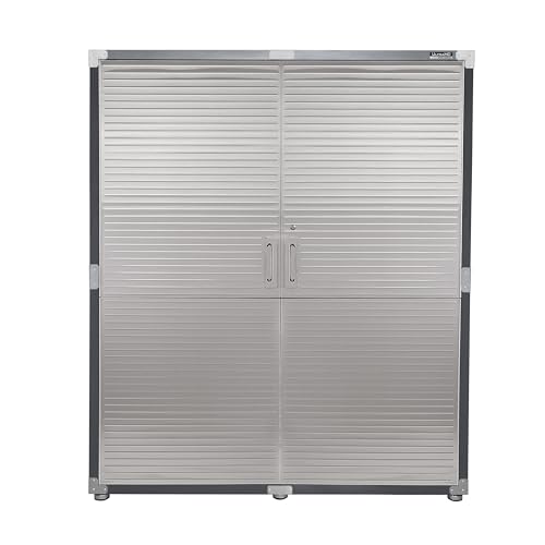Seville Classics UltraHD Solid Steel Lockable Metal Storage Cabinet Locker Organizer, w/Adjustable Shelves for Garage, Warehouse, Office, Classroom, Granite, 48" W x 24" D x 72" H