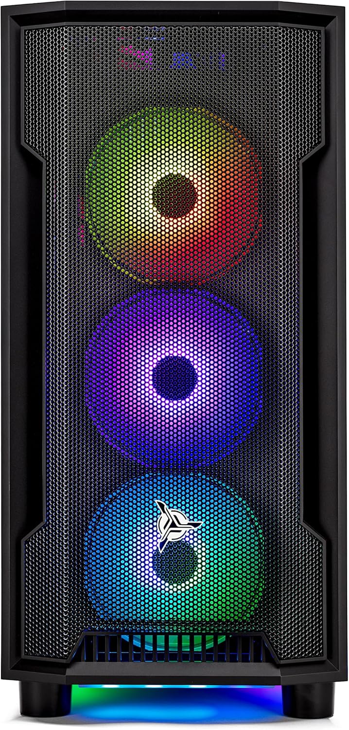 Skytech Gaming Skytech Shadow Gaming PC Desktop – AMD Ryzen 5 7600X 4.7 GHz, RTX 3060 Ti, 1TB NVME SSD, 32G DDR5 RGB, 600W Gold PSU, 240mm AIO, AC Wi-Fi, Windows 11 Home 64-bit,Black