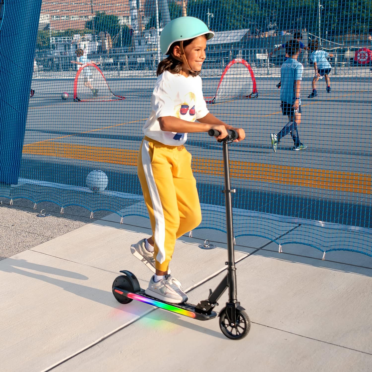 Jetson Omega Electric Scooter, Up To 10 MPH, Range Up To 5 Miles, 150-Watt Motor, Foldable, 3 Speed Mode, Light-Up Deck, Ages 8+, Black, JOMEGA-BLK