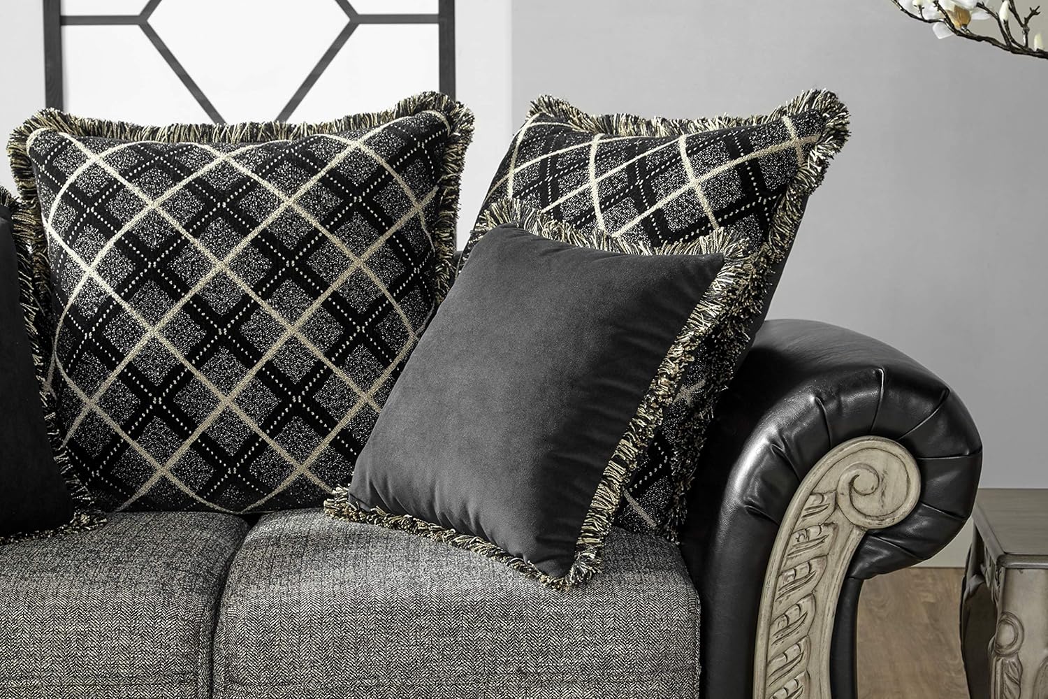 Roundhill Furniture San Marino Sofas, Ebony