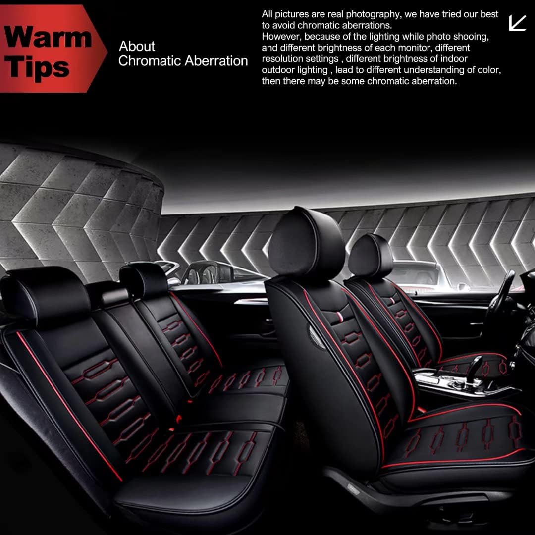 Seat Cover Custom Fit for Nissan Rogue 2008 2009 2010 2011 2012 2013 2020 2021 2022 Faux Leather Car Seat Protector Compatible Airbag Vehicle Cushion Covers Front Rear Seat Full Set(2 Rows 5 Seats)