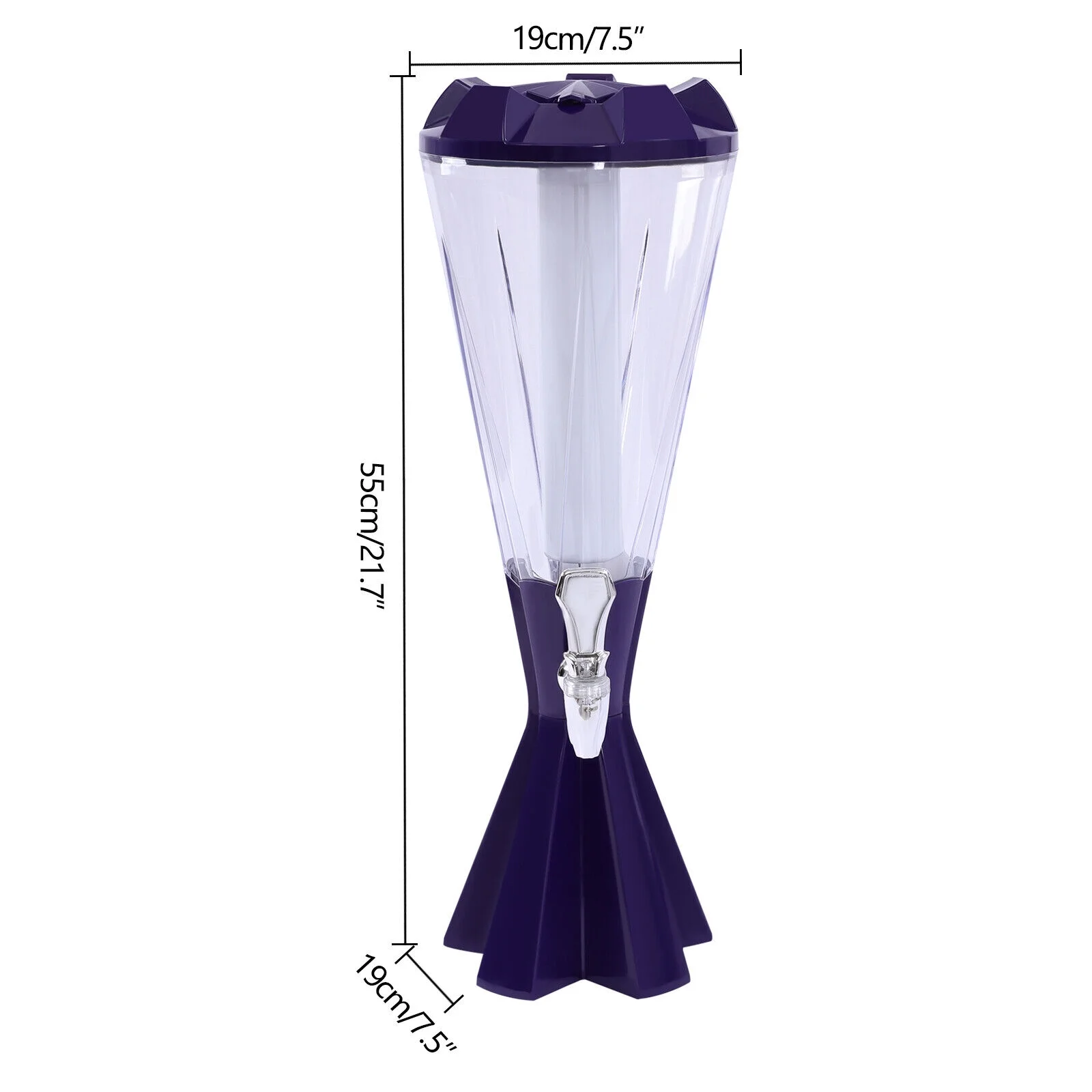3L Beer Tower Dispenser Cold Juice Drink Tower Beer Tap for Restaurant Bar Party