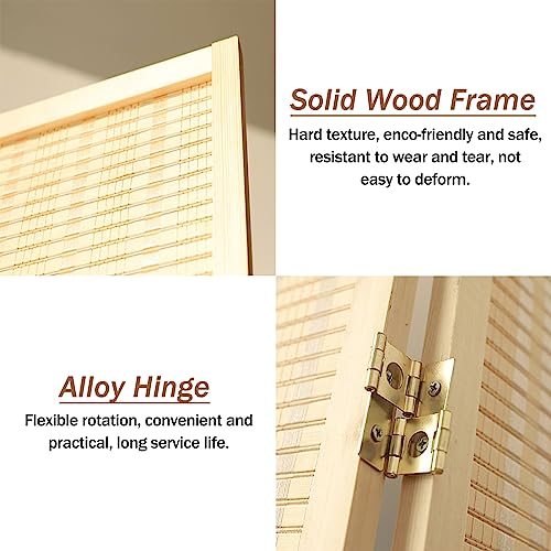 Room Divider Privacy Screen 4 Panel Folding Screen Room Divider, Commercial/Home Wall Partition Panels for Teahouse/Gazebo/Lobby, Freestanding & Folding, 5/5.6/6 ft Tall(180cm/70.9in Tall)