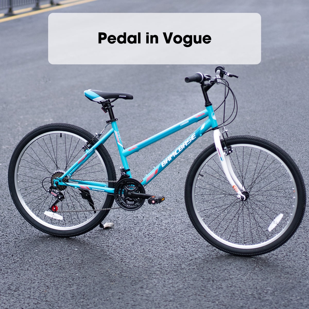 Hiland 24 26 inch Mountain Bike for Men Women, 21 Speeds MTB Bicycle for Adult Youth