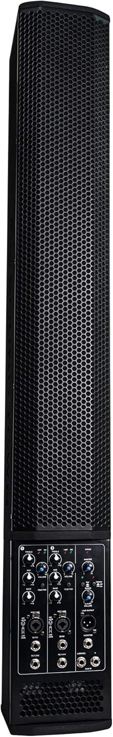 Sound Town 700W Powered Column Speaker Line Array System with 6 x 5” Woofers, 2-Channel Mixer and Bluetooth for Live Music, House of Worship, Meeting Rooms, Restaurants (CARPO-V5PW)