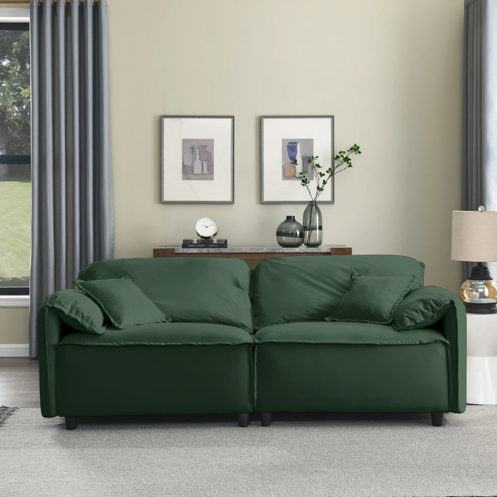 Luxury Modern Style Living Room Upholstery Sofa, velvet