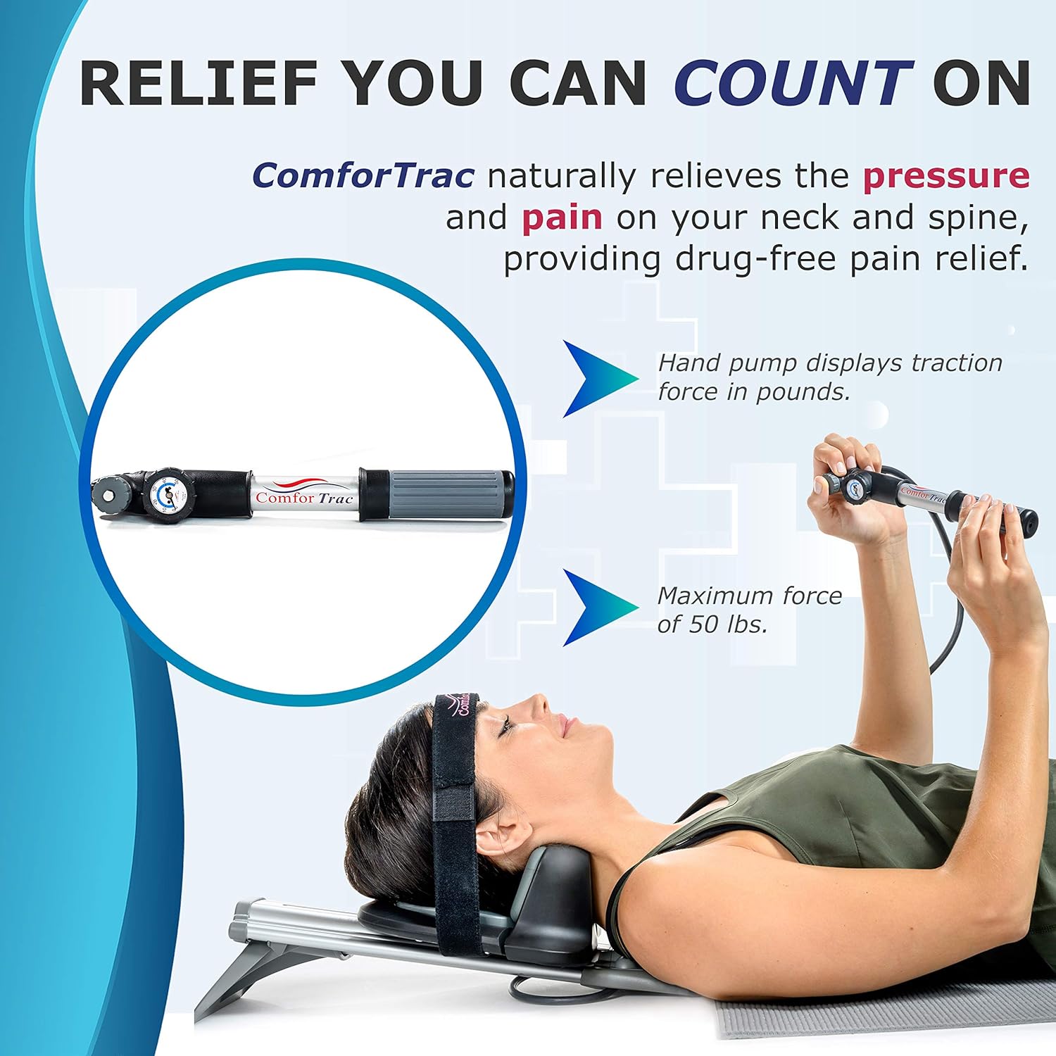 ComforTrac Cervical Home Traction 1.0 - The Original ComforTrac, for Spinal Decompression, Relieving Pinched Nerves, and Cervical Pain, with Carrying case.