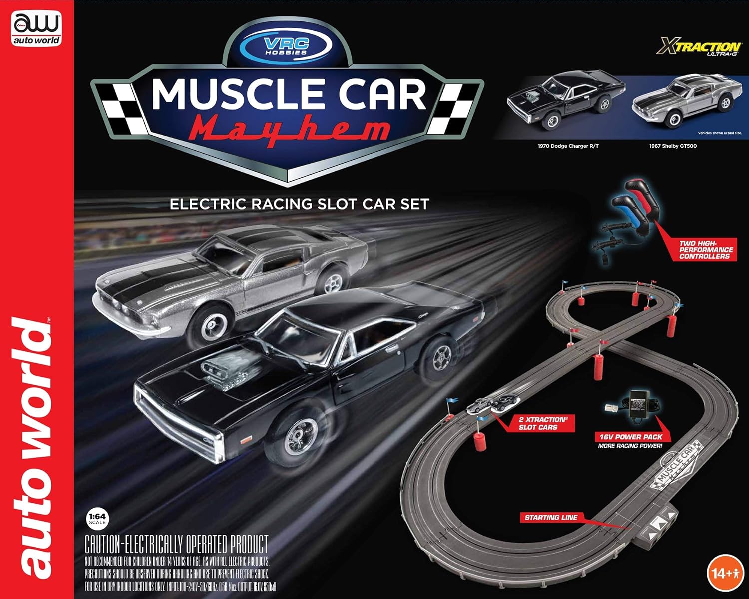 Auto World/VRC Hobbies Muscle Car Mayhem HO Scale Slot Car Race Set CP7605