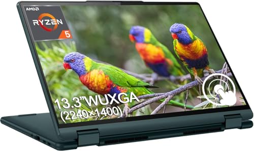 Lenovo Yoga 6 2-in-1 Convertible Touchscreen Laptop, 13.3" WUXGA (1920 x 1200) Laptop, 8GB RAM, 512GB SSD, AMD Ryzen 5 7530U(Beat Intel i7-1165G7), Thin, WiFi 6, Backlit KB, Win 11 Home, Dark Teal