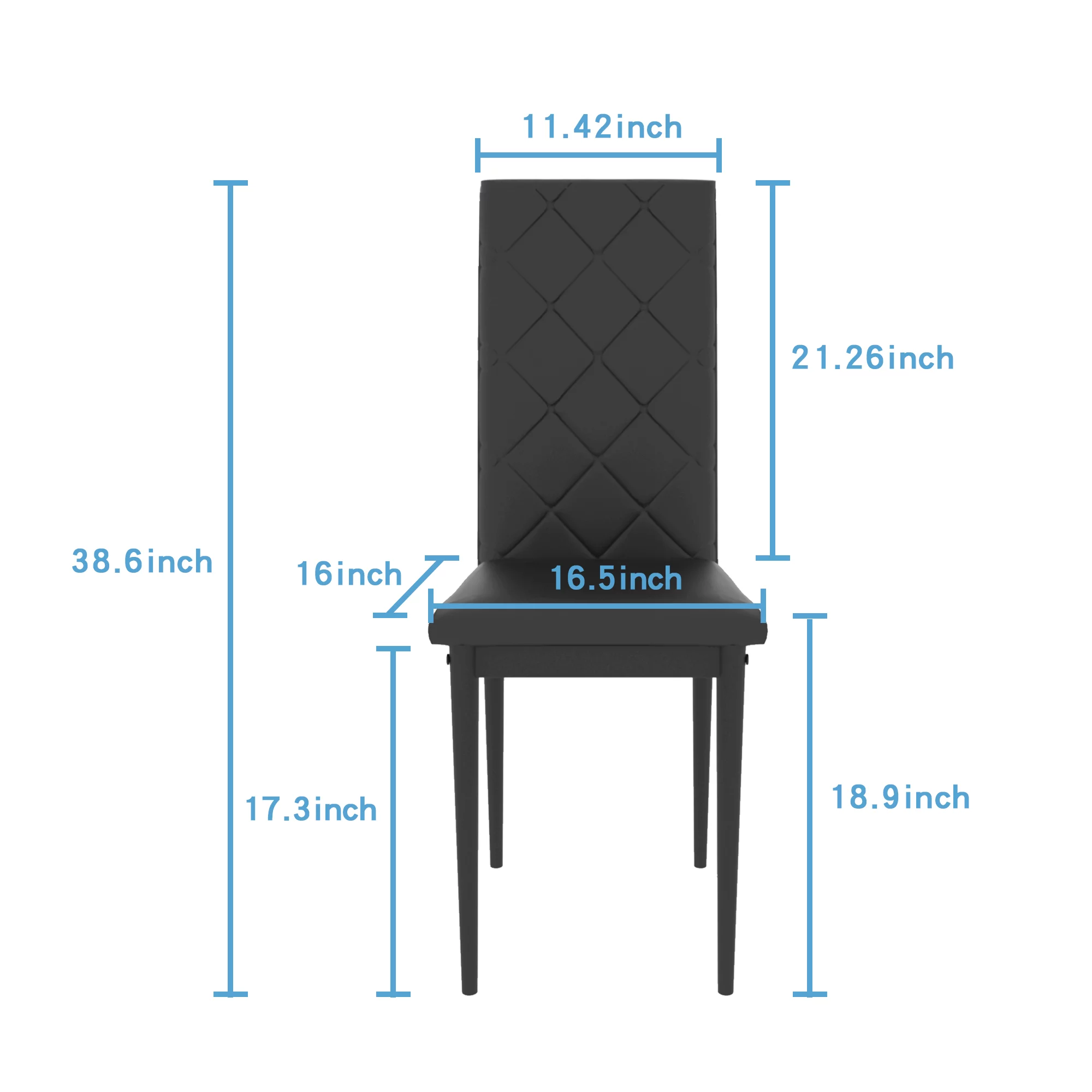 5 Piece Dining Table Set for 4,Kitchen Table and Chairs for 4, Dining Room Table Set with PU Leather Chairs,Small Dining Set for Small Spaces,Black
