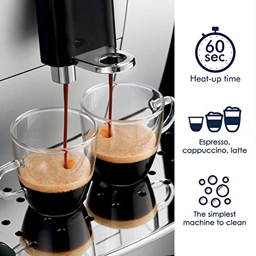 De'Longhi ECAM22110S Magnifica XS Fully Automatic Espresso Machine with Manual Cappuccino System, 9.4 x 17 x 13.8 inches, SILVER AND BLACK