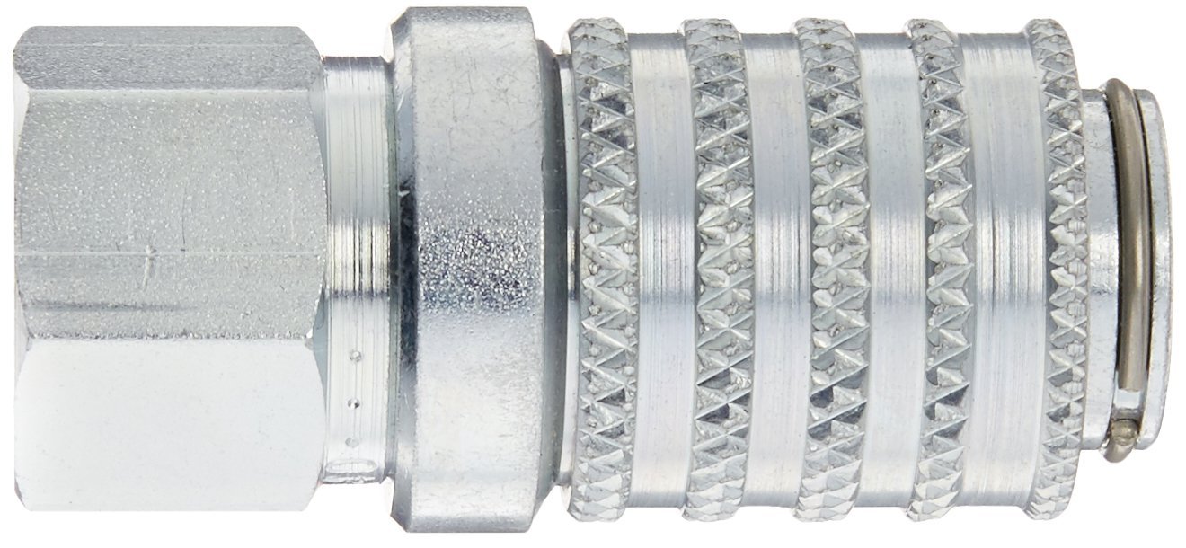 Parker Hannifin PD222 Series PD Steel Test Port and Diagnostic Equipment Quick Coupler with Female Pipe Thread, 1/8" Body Size, 1/8"-27 NPTF Thread Size, 1.67" Length Pack of 2