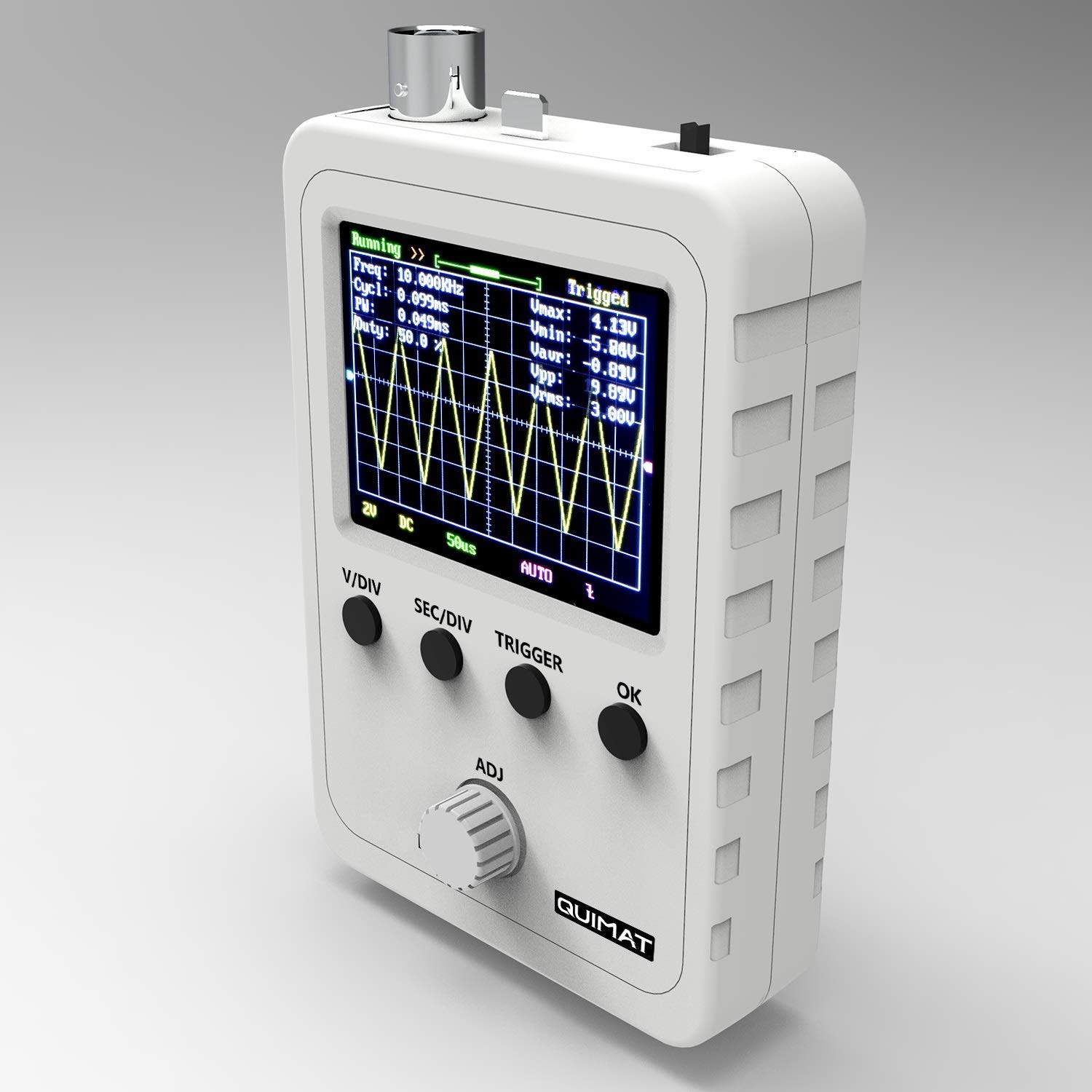AUKUYEE Updated 2.4 TFT Digital Oscilloscope Kit with Power Supply and BNC-Clip Cable Probe Q15001 (Assembled Finished Machine)