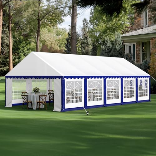 GREEN PARTY 20x40FT Party Tent Heavy Duty, Large Wedding Event Shelters with 7 Carry Bags & Removable Sidewalls, Outdoor Canopy Gazebo Commercial Tents for Parties Carport Camping Garden Patio