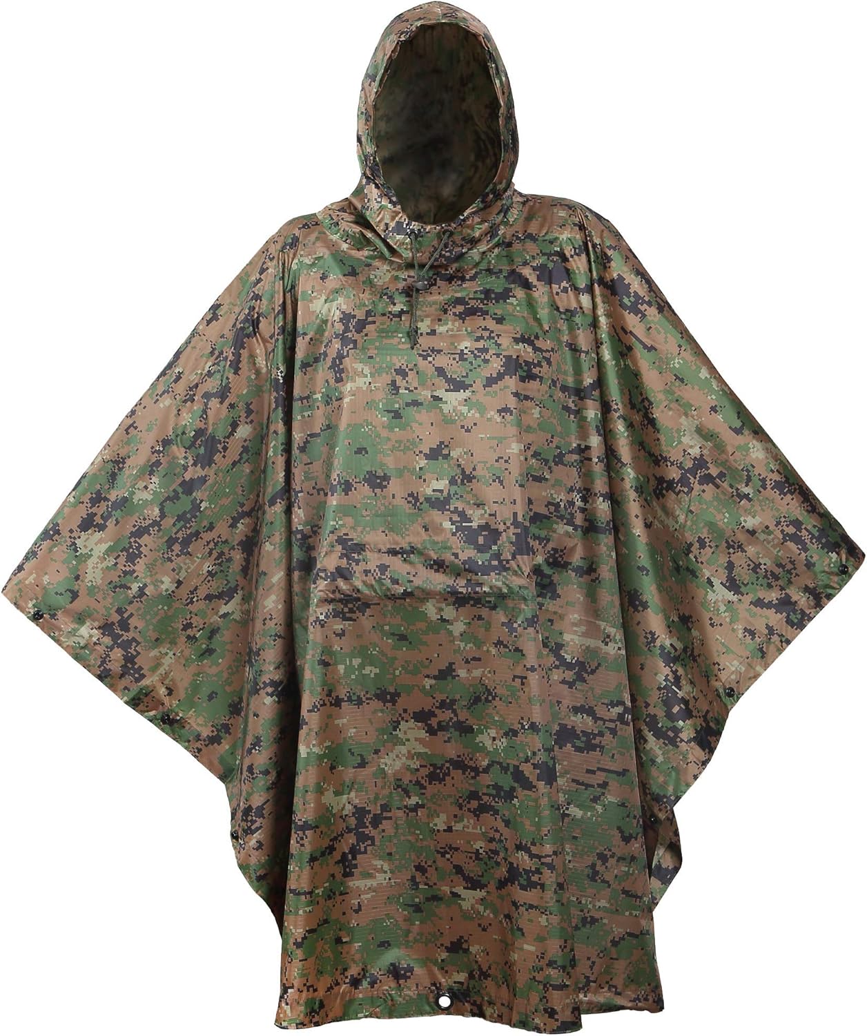 USGI Industries Military Style Poncho Multi Use Rip Stop Camouflage Rain Poncho