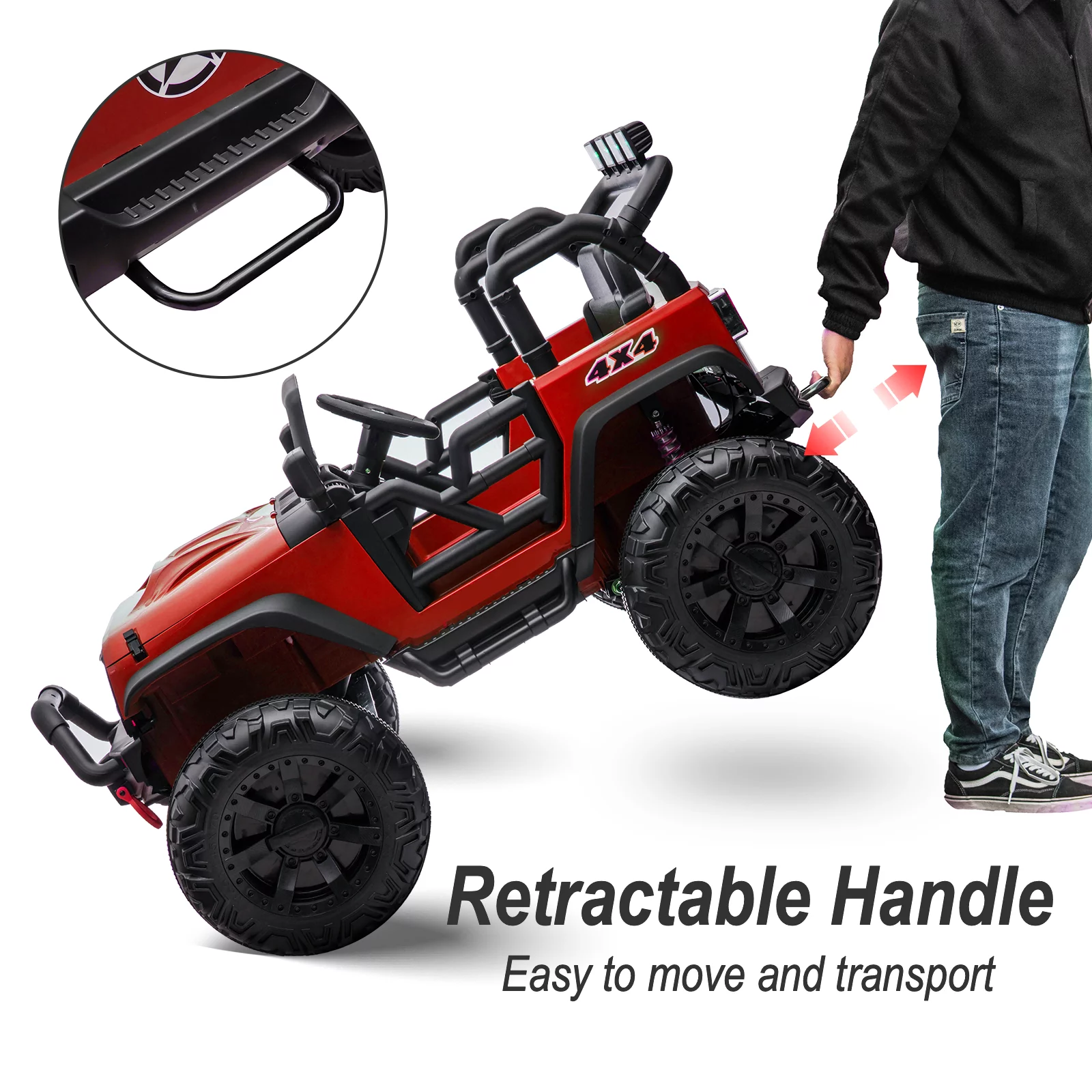 Hikiddo 24V Kids Ride on Truck, 2 Seater Powered Ride on Toy Car with Remote