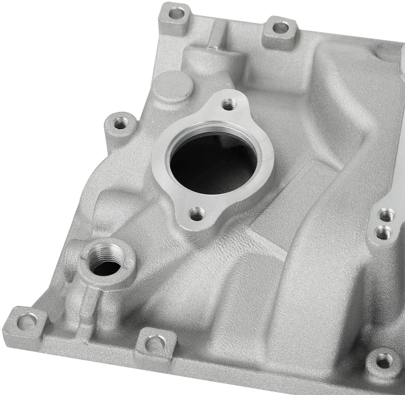 TYFYB Dual Plane Satin Aluminum Intake Manifold For SBC Chevy Vortec 350 Heads idle to 5500 RPM Power Range