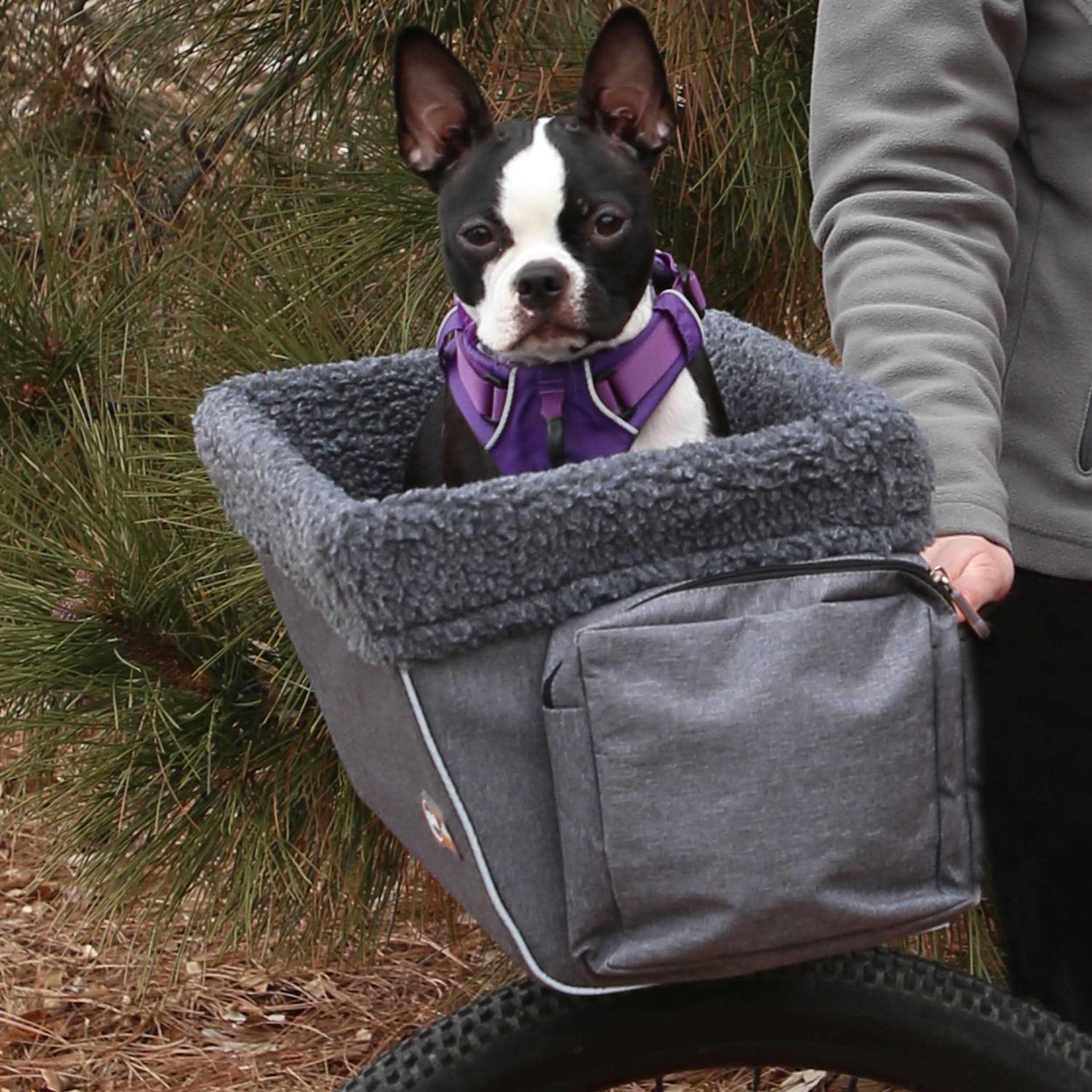 K&amp;H Pet Products Travel Bike Basket for Pets Gray - Pet Supplies online store
