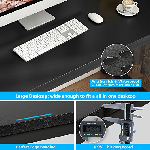 Tribesigns Modern Computer Desk, 63 x 31.5 inch Large Executive Office Desk Computer Table Study Writing Desk Workstation for Home Office, Spliced Desktop, White