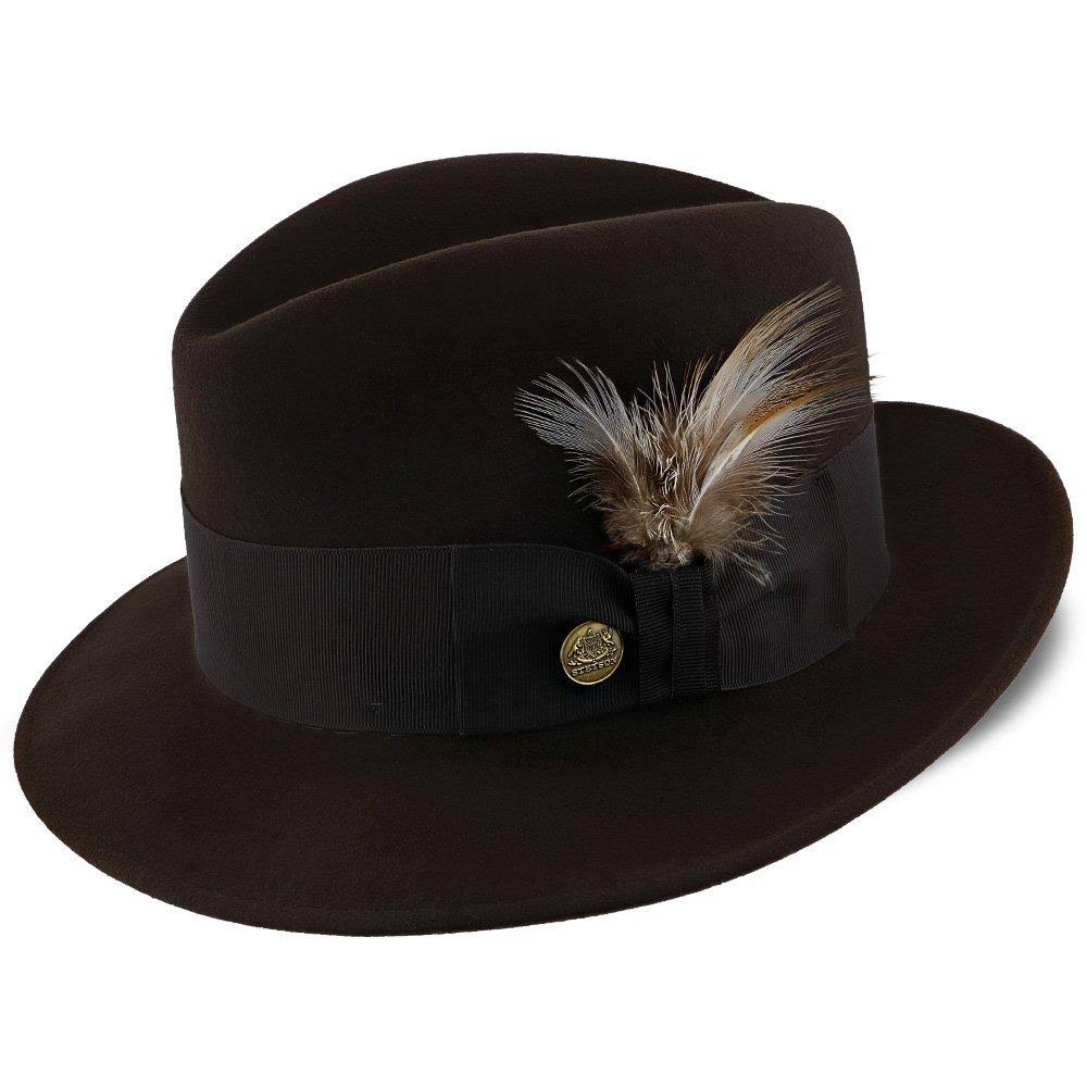 Stetson Saxon Fur Felt Fedora Hat: Size: 7 1/8 Caribou
