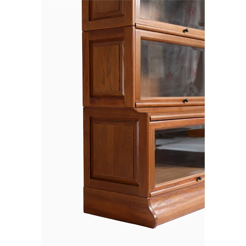 Crafters and Weavers Arts and Crafts 5-Stack Wood Barrister Bookcase in Cherry