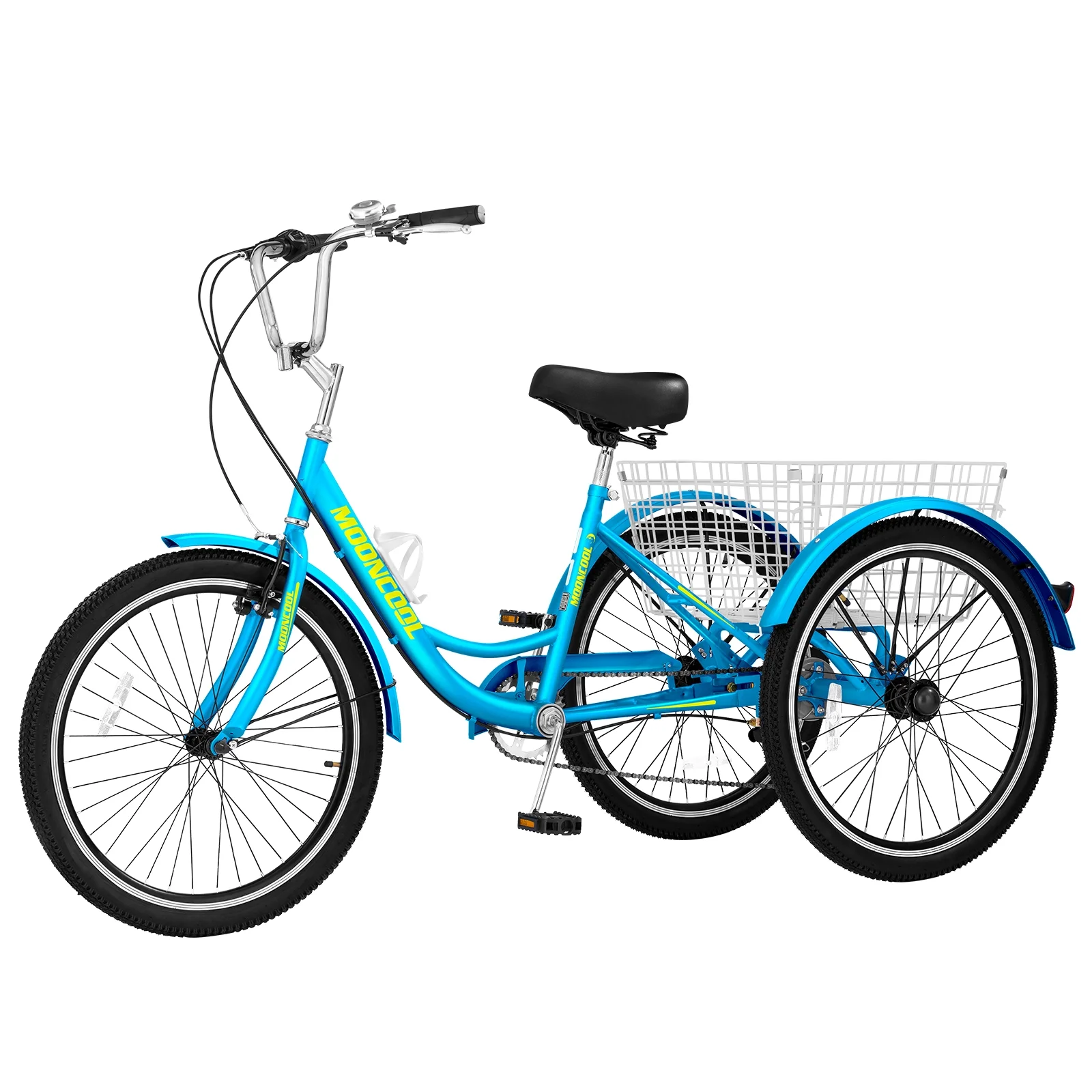 Lilypelle Adult Tricycles Single Speed 24 inch Three Wheel Bike Cruiser Trike with Low-Step Through Frame/Large Basket for Men, Women, Seniors
