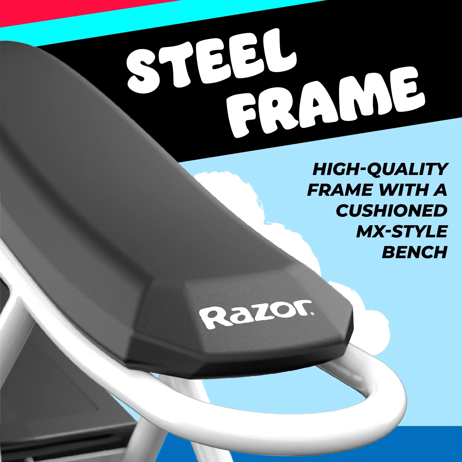 Razor Rambler 12 Seated Electric Scooter- White, up to 14 mph, 12" Air-Filled Tires, for Teen 13+