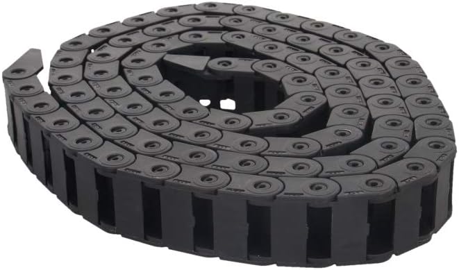 Fielect Drag Chain Cable Carrier Open Type with End Connectors R100 35X100mm 1 Meter Plastic for Electrical CNC Router Machines Black 1Pcs