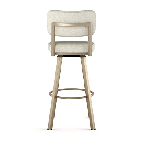 Amisco Alek 30.75 in. Swivel Bar Stool - Shiny Charcoal Grey PVC/Black Metal