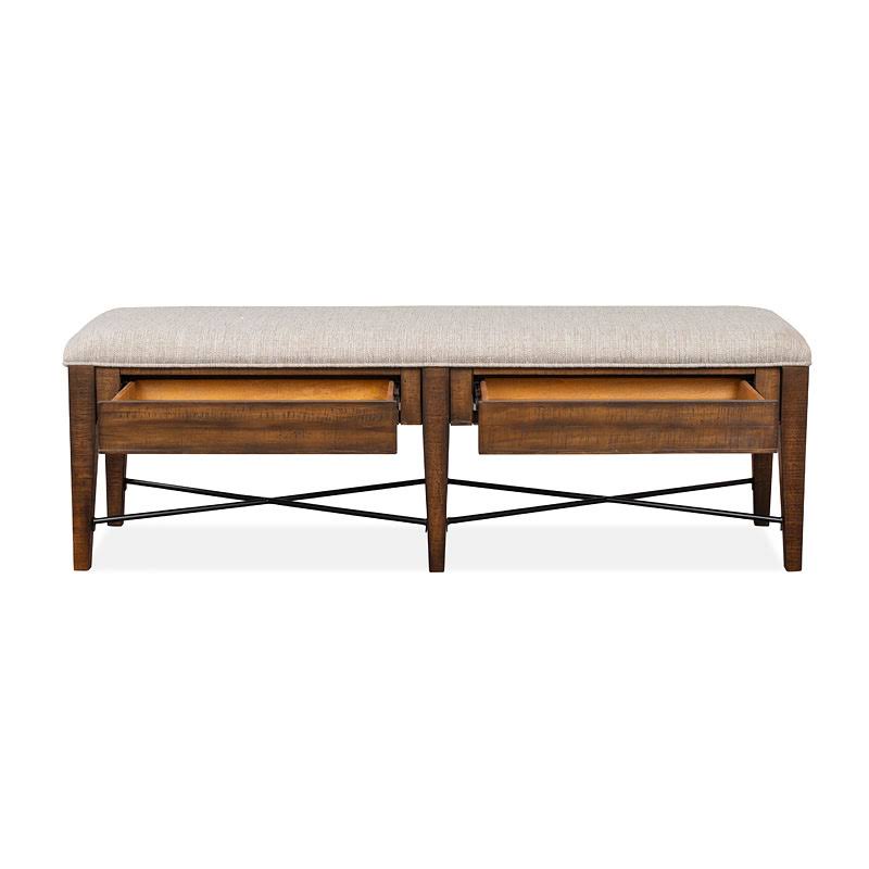 Magnussen Bay Creek Toasted Nutmeg Upholstered Bench