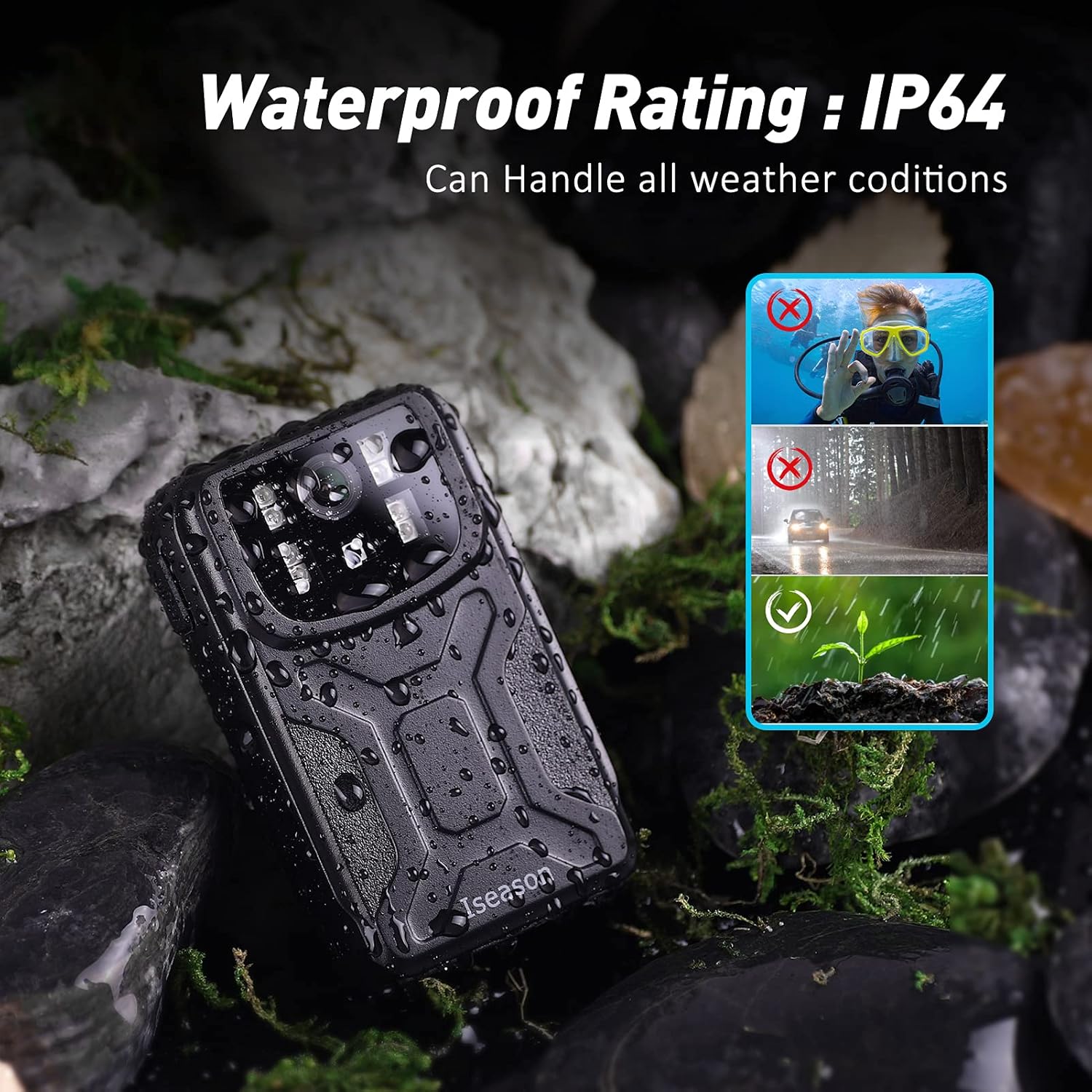Body Camera,Body cam, Dash cam 1290×1080HD ,32G Memory, Body Worn Camera, Portable Body Camera with Audio Recording Wearable,Night Vision and 130° Wide Angle,Waterproof 64 for Law Enforcement Pack of 2