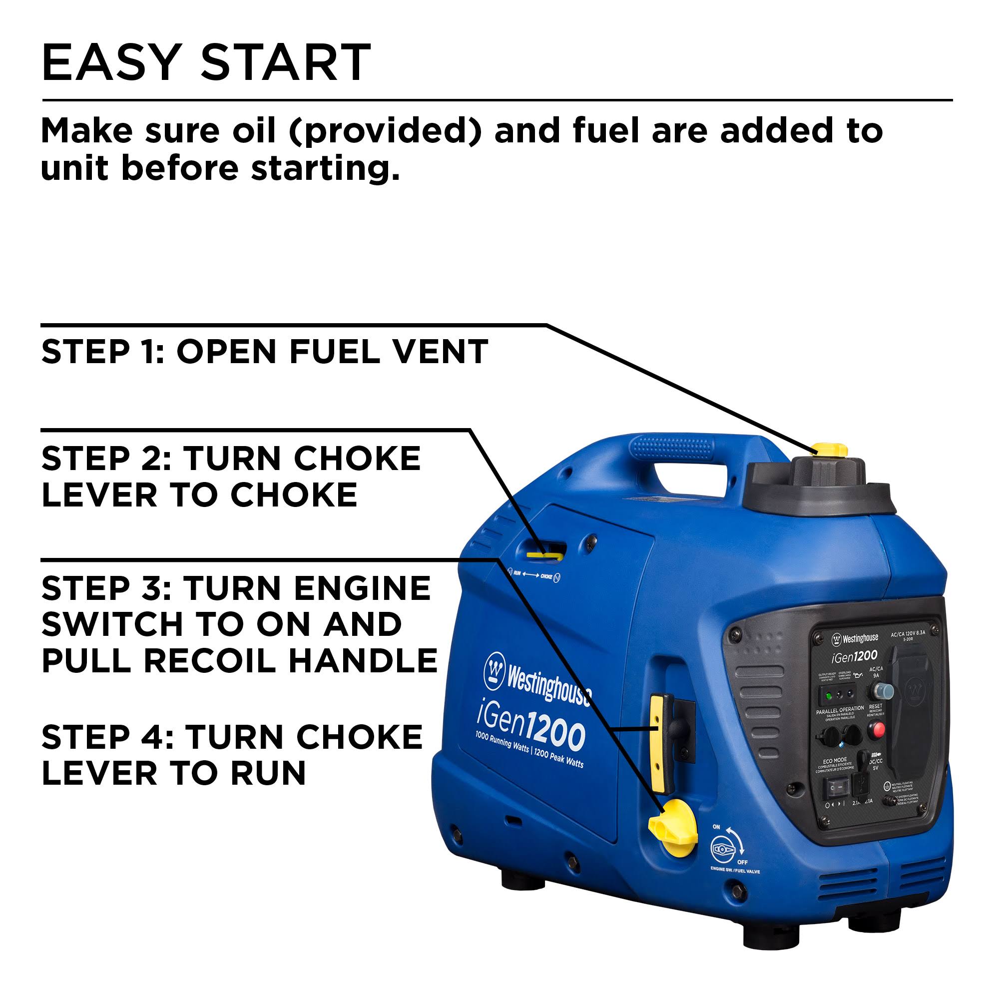 Westinghouse iGen1200 GAS Powered Portable Inverter Generator