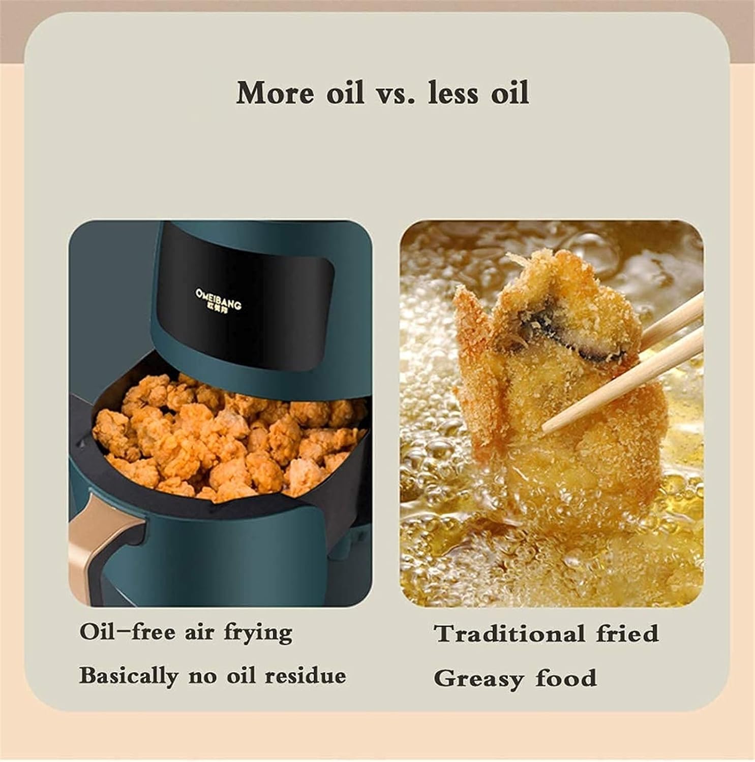 Air Fryer for Home Use 5L Electric No Fryer, Hot Air Fryer/5L Large Capacity 1200W Air Fryer/LCD Touch Screen/One-Button Home Kitchen 310 * 270Mm lofty ambition