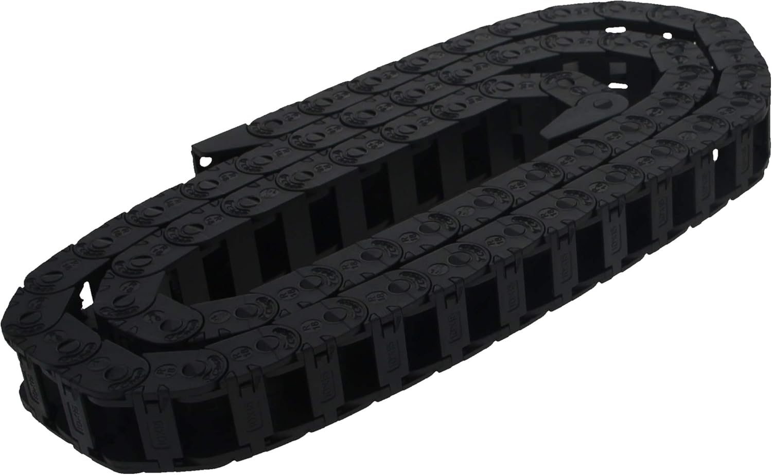 Fielect Drag Chain Cable Carrier Open Type with End Connectors R100 35X100mm 1 Meter Plastic for Electrical CNC Router Machines Black 1Pcs