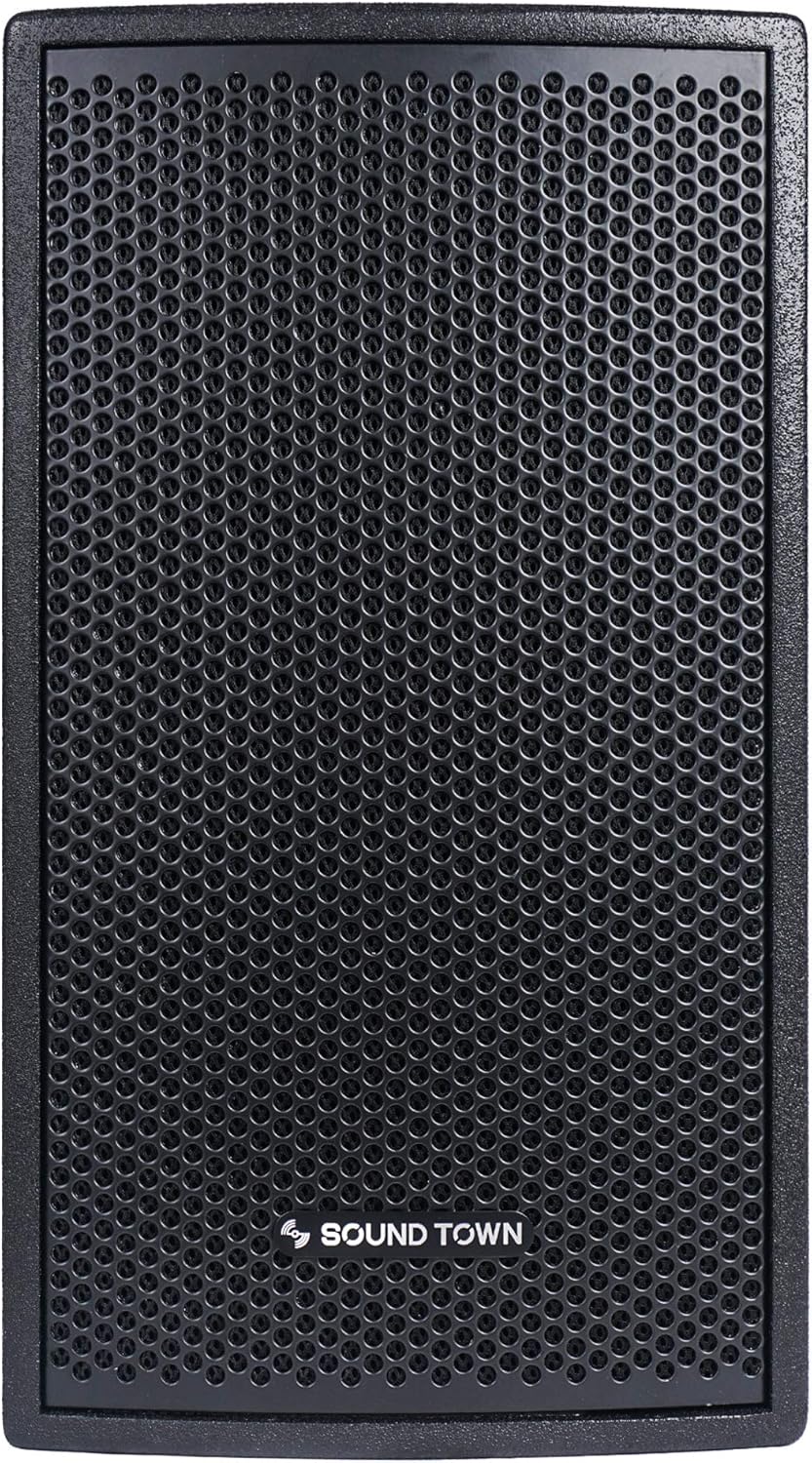 Sound Town Pair of CARME Series Dual 8 2-Way Passive Professional Loudspeaker, Black with Compression Driver and U Bracket for Installation, Live Sound, Karaoke, Bar, Church (CARME-U208B-PAIR)