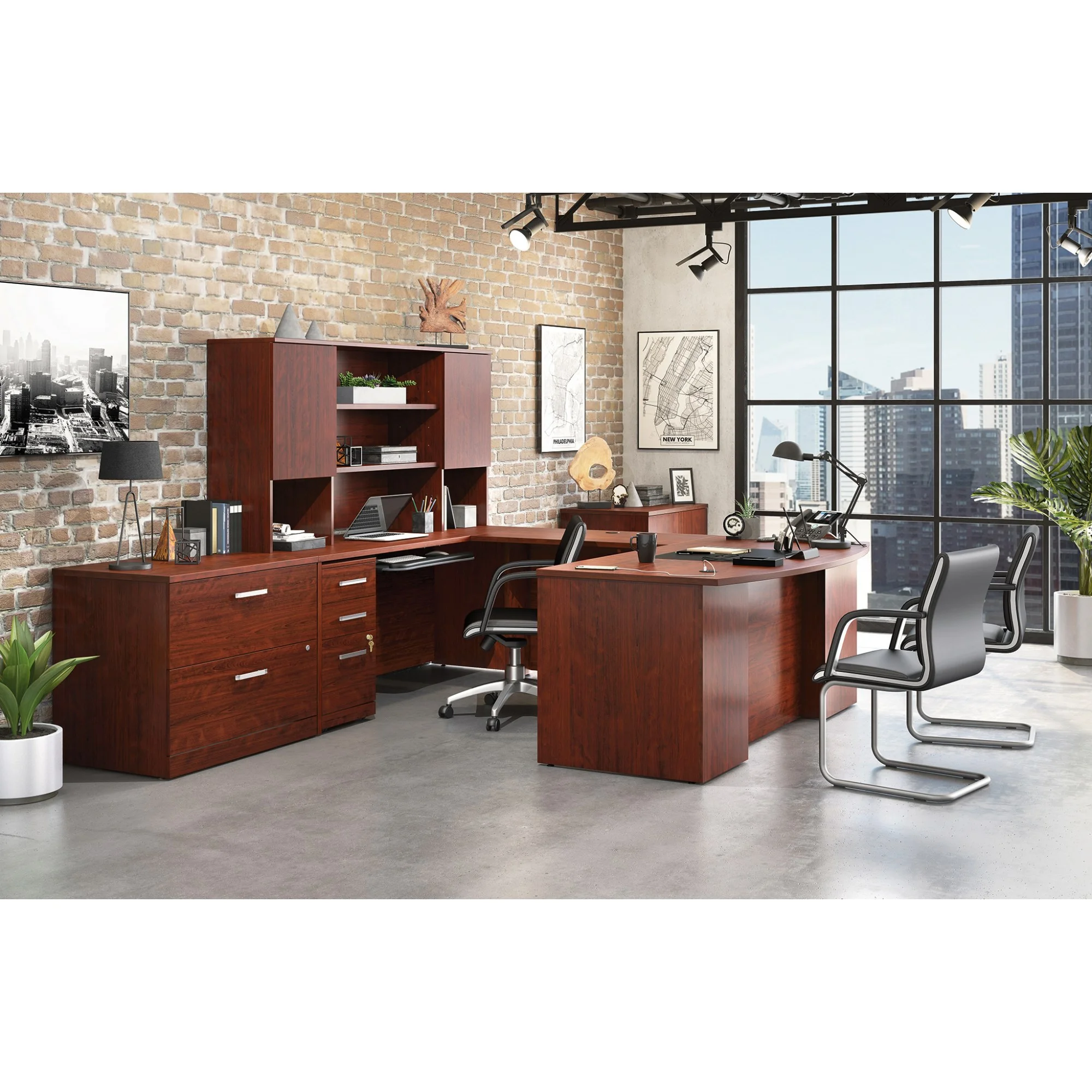 Sauder Affirm Engineered Wood Mobile File Cabinet (Assembled) in Classic Cherry