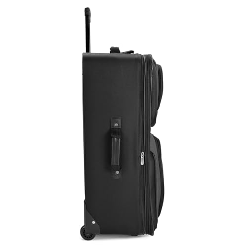 Travel Select Amsterdam 4-Piece Softside Expandable Luggage Set, Lightweight 2-Wheel Upright Suitcases, Travel Tote, Packing Cubes, Gray