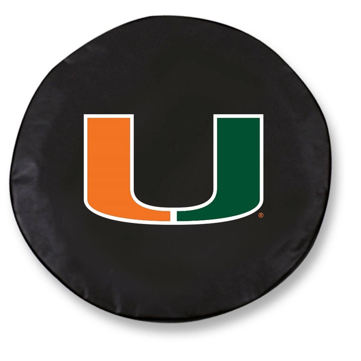 Miami Hurricanes HBS Black Vinyl Fitted Spare Car Tire Cover (28 1/2x22 x 8x22)