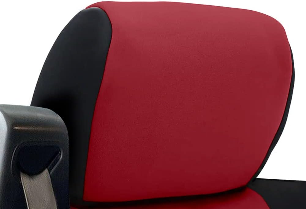 CarsCover Custom Fit 2004-2008 Ford F150 Pickup Truck Neoprene Car Front Seat Covers Red Rose & Black Sides Driver & Passenger Cover