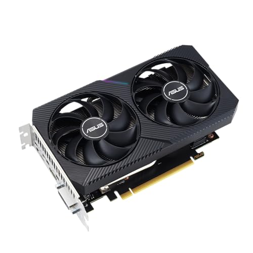 ASUS Dual NVIDIA GeForce RTX 3050 6GB OC Edition Gaming Graphics Card - PCIe 4.0, 6GB GDDR6 Memory, HDMI 2.1, DisplayPort 1.4a, 2-Slot Design, Axial-tech Fan Design, 0dB Technology, Steel Bracket