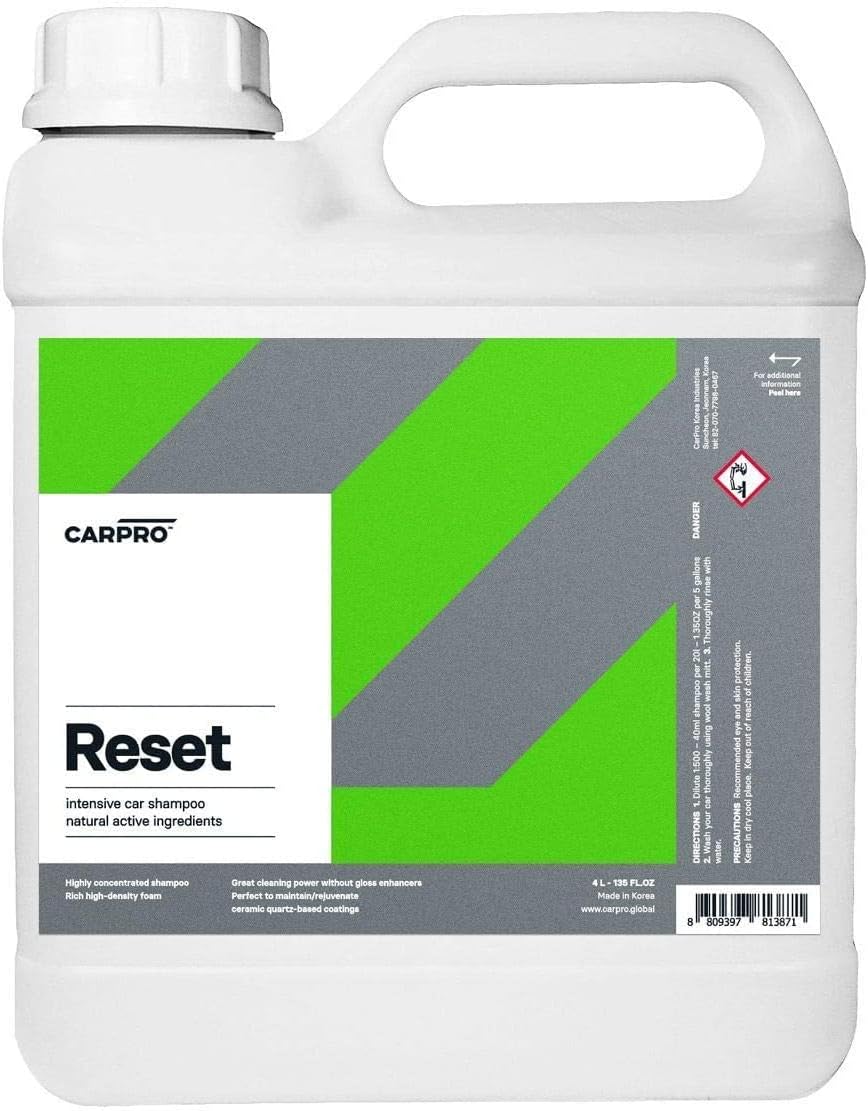 CARPRO Reset - Intensive Car Shampoo Wash Perfect Partner to Nanotechnology Based Sealants and Coatings, P-Neutral Shampoo - 4 Liter (135oz)
