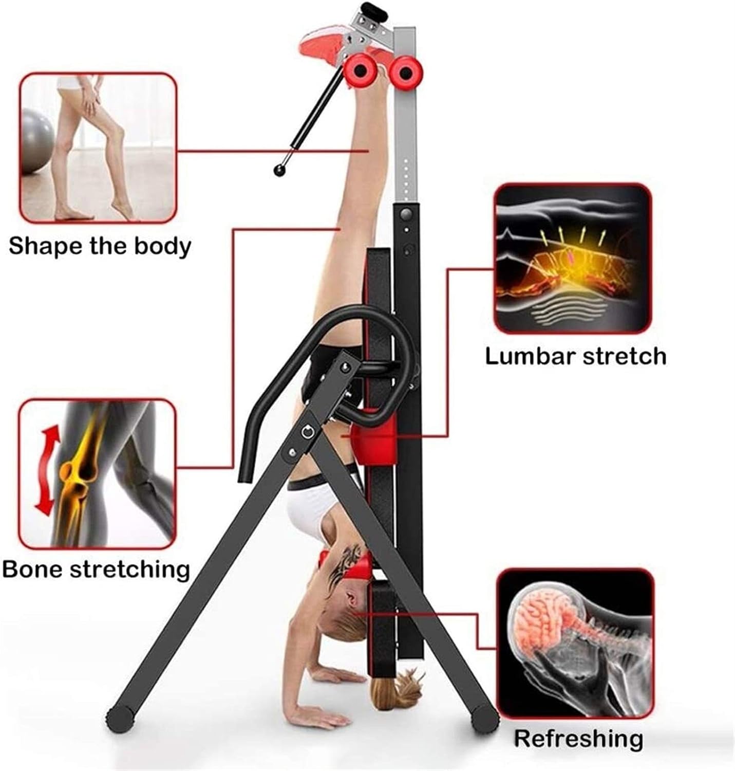 Inversion Table,Bench Press Frame Family,Home Inverted Machine,Fitness Yoga Chair Ideal for Exercise Headrest,Shoulder Back,Inverted Chair