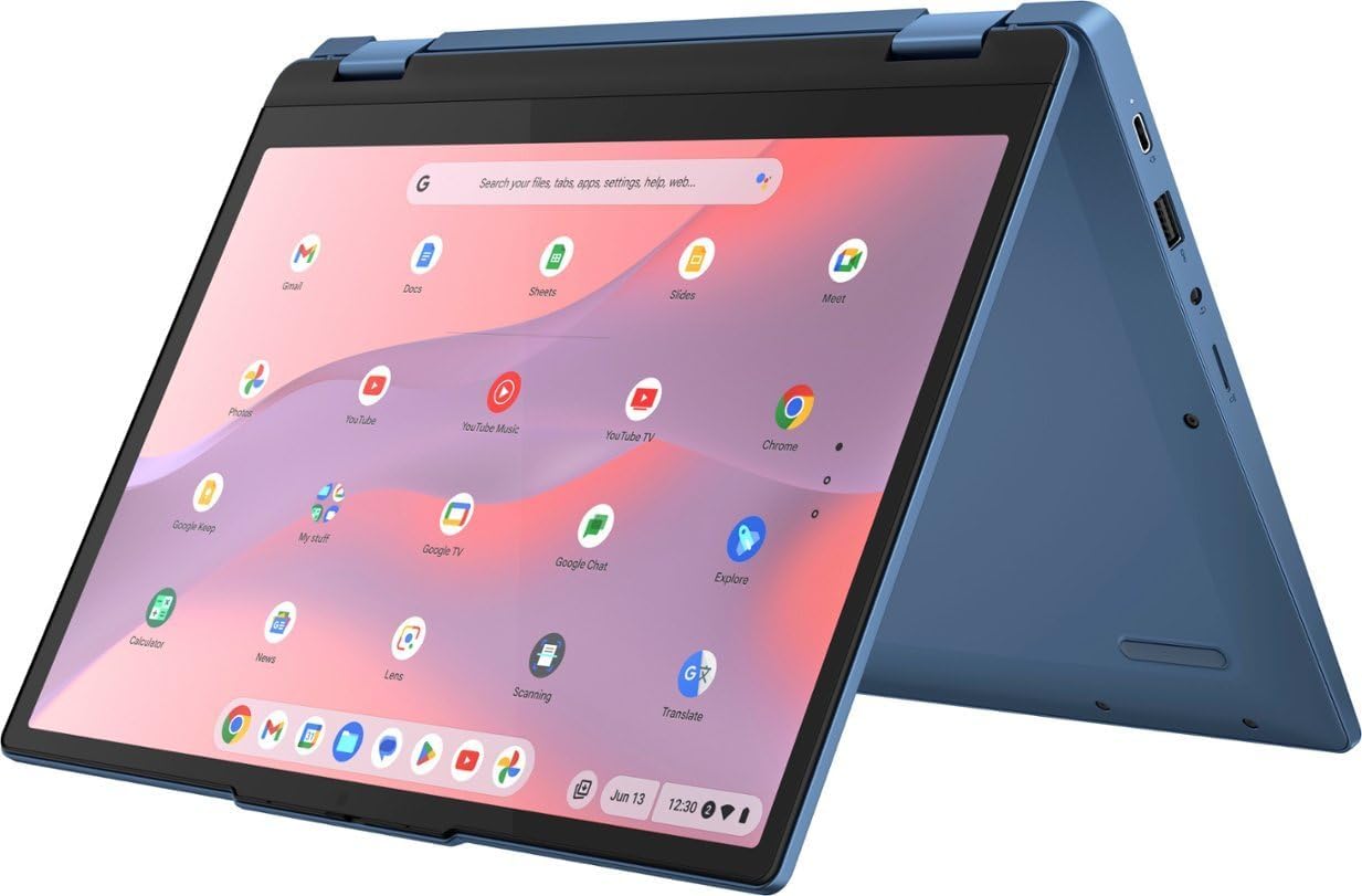 Lenovo Flex 3i Chromebook 12.2" WUXGA (1920 x 1200) Touch Scree Laptop, Intel Processor N100, 4GB Memory 64GB eMMC Storage, Intel UHD Graphics, Chrome OS, Abyss Blue, W/GaLiMu