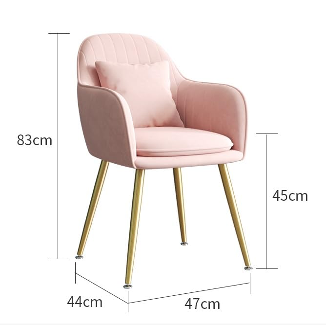 Leather Kitchen Chairs Modern Style Lazy Makeup Stool Livingroom Furniture Hotel Nail Shop Sofa Chair Nordic Dining Chair Backrest Flannel Fabric Chair armrest Dining Chair Velvet (Color : C)