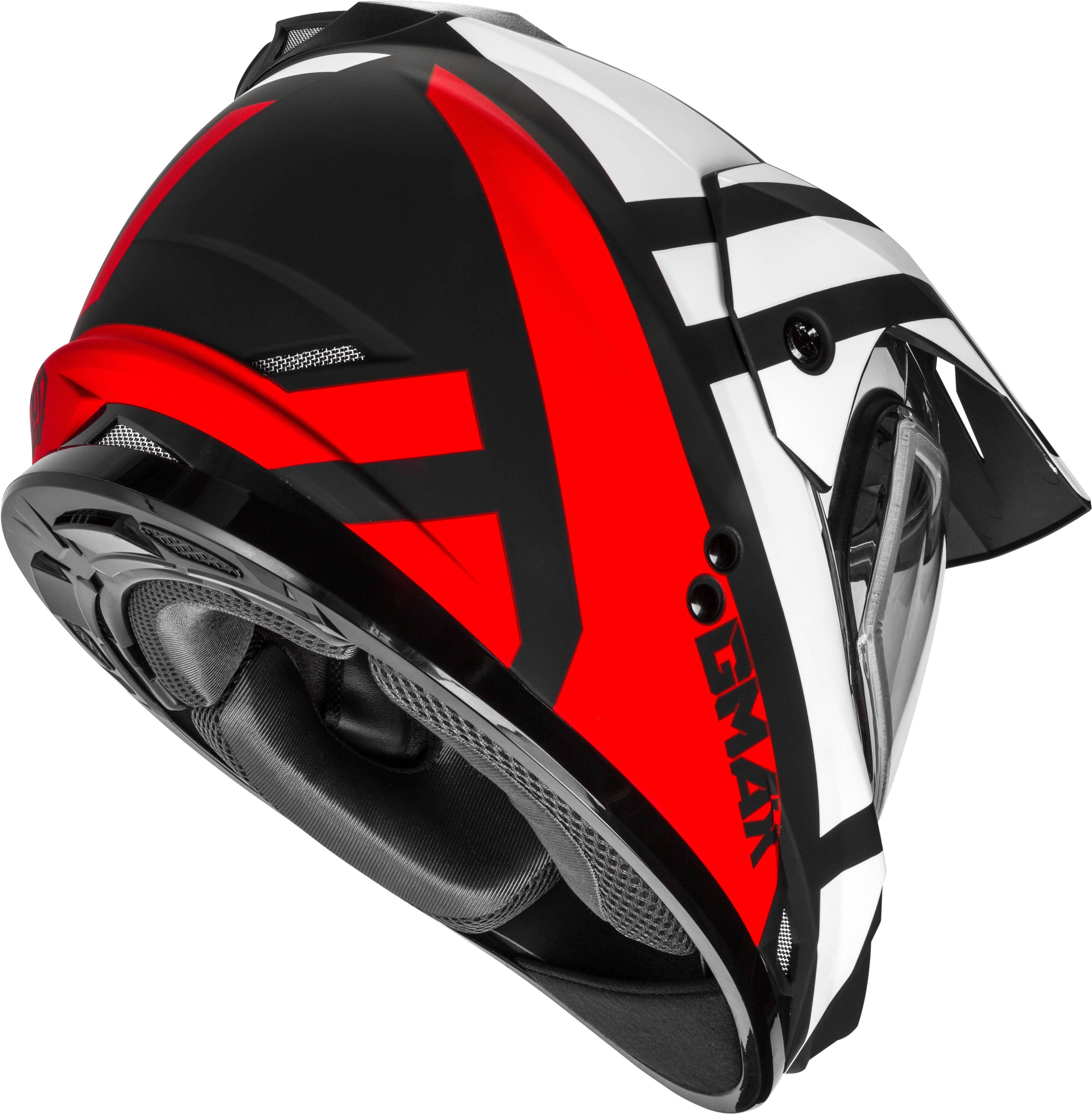 GMAX GM-11S ELEC.SHIELD Snow Helmet Trapper Matte Blk/Red/White XL G4112077
