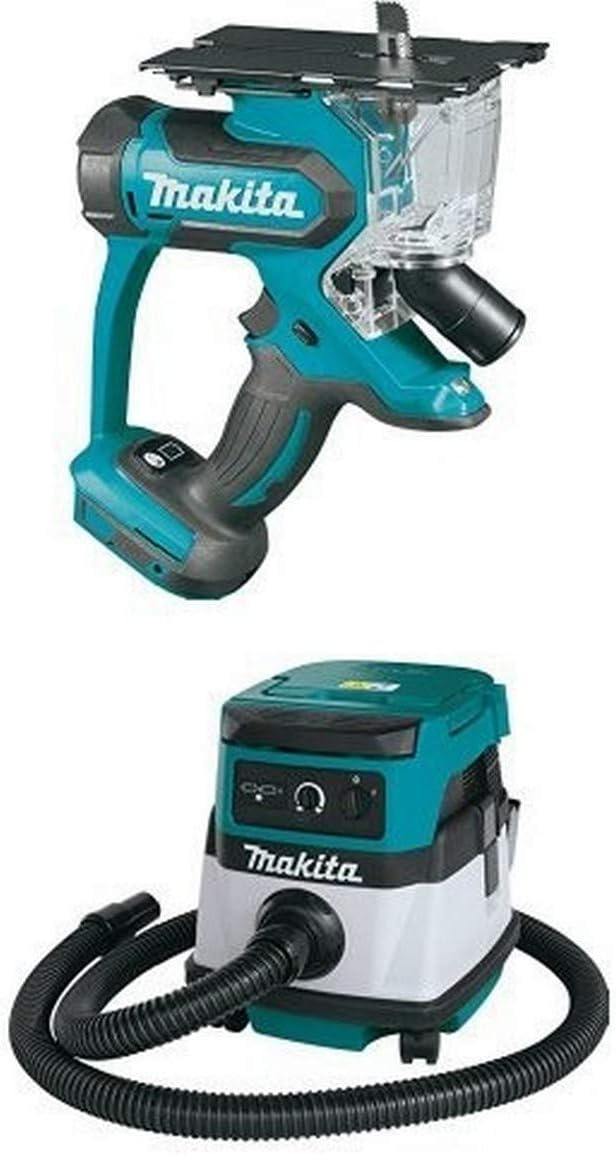 Makita XDS01Z 18V LXT Cut-Out Saw (Tool Only) & XCV04Z 18V X2 LXT (36V) 2.1 Gallon HEPA Filter Dry Dust Extractor/Vacuum